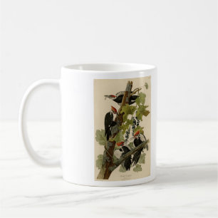 Caneca De Café Pica-pau pileado das aves de Audubon da América
