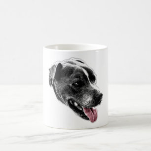 Caneca De Café Picante Pitbull Misturar Tongue Vermelho Retrato M