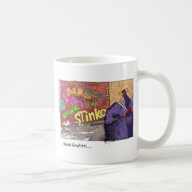 Caneca De Café Pichação de Gambá Presentes de Desenho Animado Div (Direita)