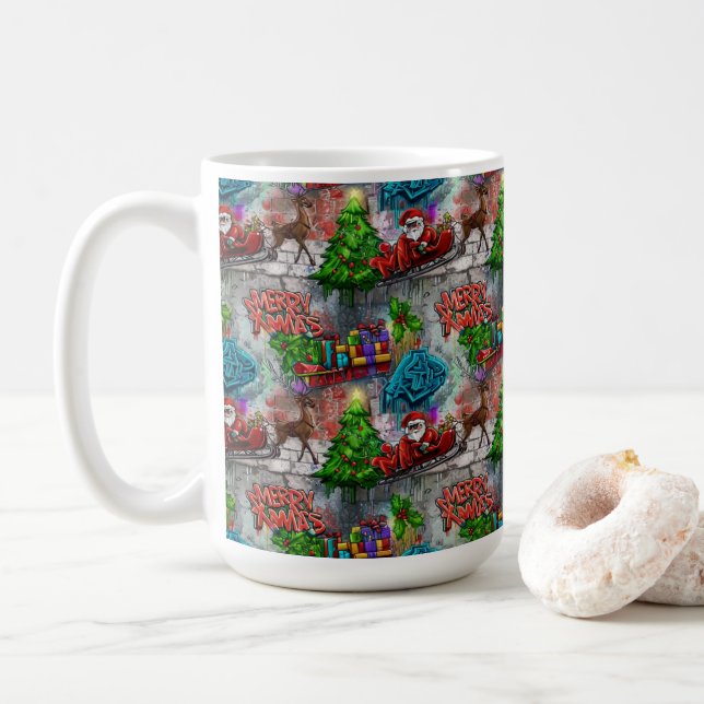 Caneca De Café Pichações de Natal (Com Donut)