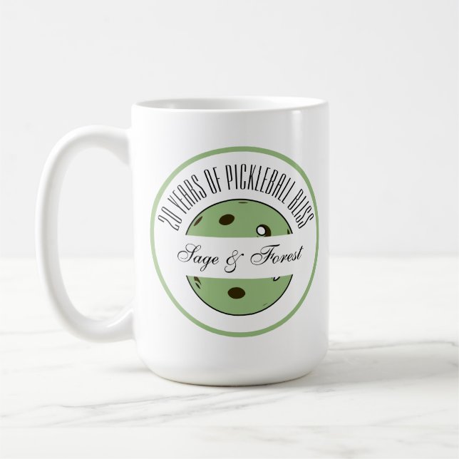 Caneca De Café Pickleball Anniversário Sage Pickleball Personaliz (Esquerda)