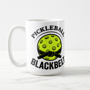 Caneca De Café Pickleball Blackbelt - Mestre de Pickleball Engraç