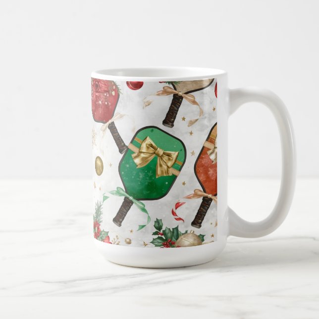 Caneca De Café Pickleball Christmas themed with Paddle  (Direita)