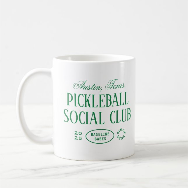 Caneca De Café Pickleball Coffee Mug em Verde e Branco (Esquerda)