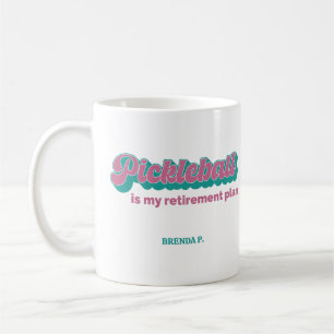 Caneca De Café Pickleball É Meu Plano de Aposentadoria Rosa Azul-