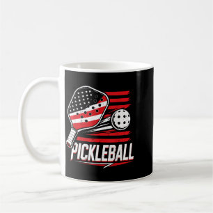 Caneca De Café Pickleball Feminino 4 de Julho Bandeira Americana