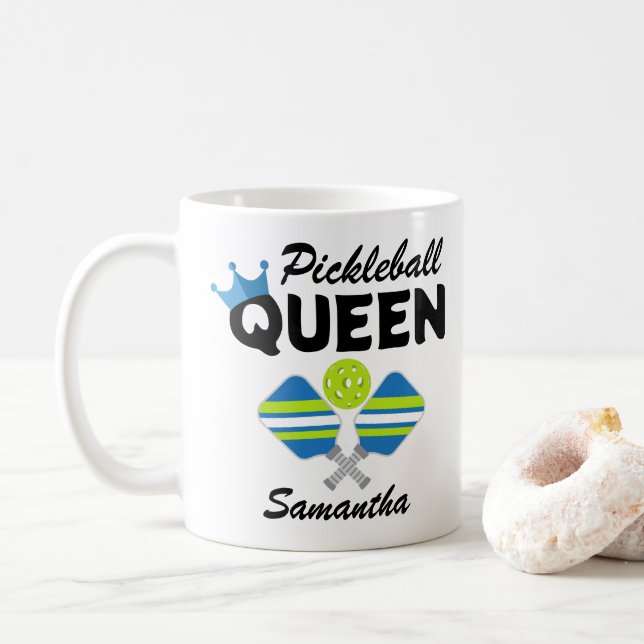 Caneca De Café Pickleball Queen Pickleball Coffee Mug (Com Donut)