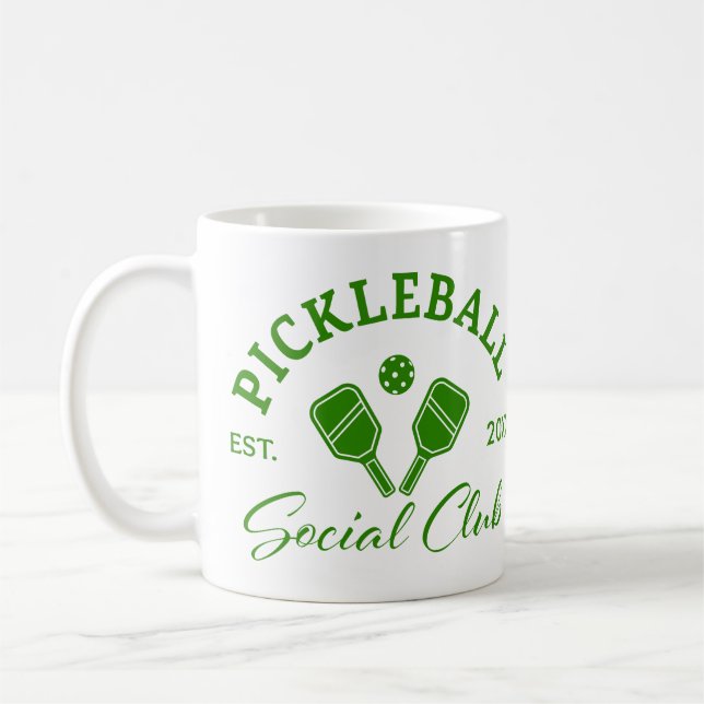 Caneca De Café Pickleball Social Club Mug Custom EST Year (Esquerda)