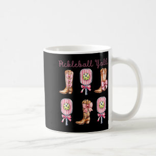 Caneca De Café Pickleball vocês botas western e remo engraçado
