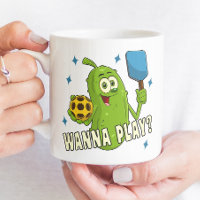 Picles de Cartoon Bonitos Quer Jogar Pickleball