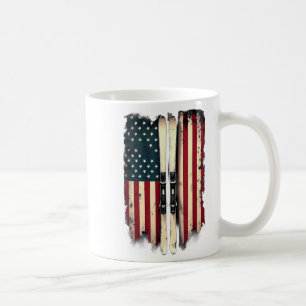 Caneca De Café Pico alpino da bandeira americana _3