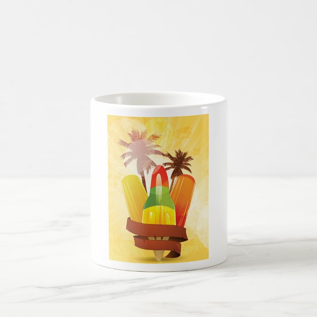 Caneca De Café Picolé de Verão Tropical e Palmeiras (Criador carregado)