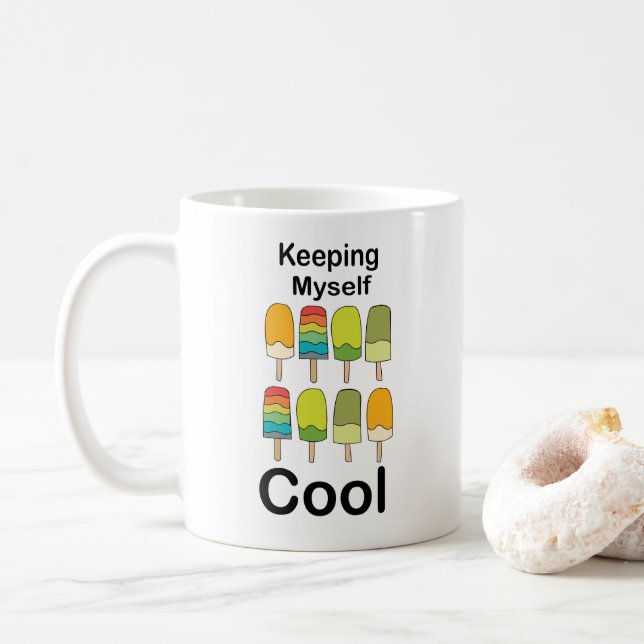 Caneca De Café Picolé Mantendo-me Fresco Verão  (Com Donut)