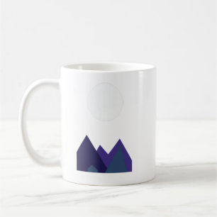 Caneca De Café Picos da Meia-Noite: Paisagem Montanhosa Vetorial 