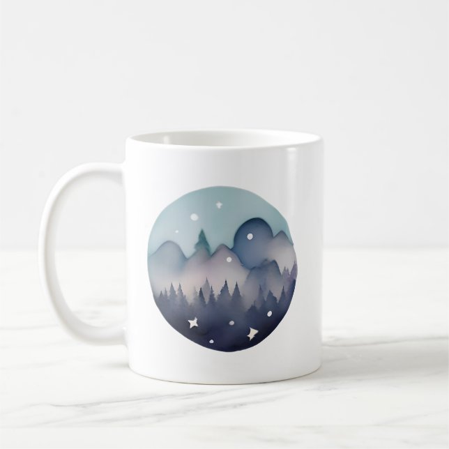 Caneca De Café Picos de sussurro em Dusk (Esquerda)