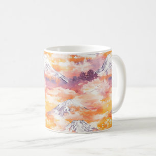 Caneca De Café Picos do Pôr do Sol – Paisagem dos Sonhos da Monta