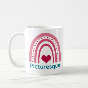 Caneca De Café Picturesque Viva Magenta Boho Arco-íris