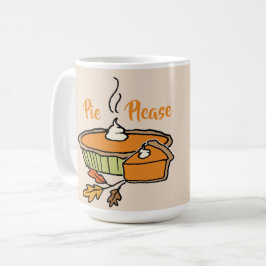 Caneca De Café Pie Por Favor, Ação De Graças, Themed Mug Tan Back