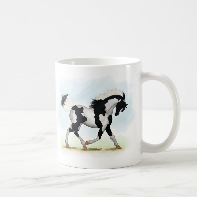 Caneca De Café Piebald Overo Cavalo (Direita)