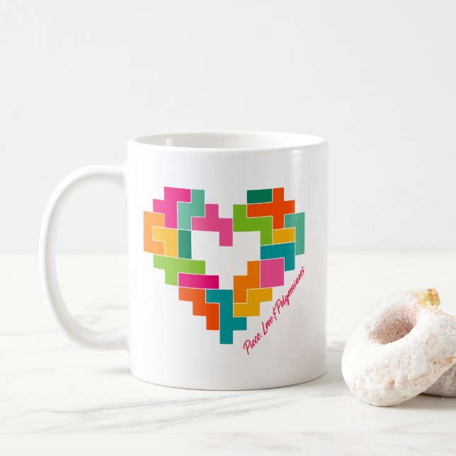Caneca De Café Piece, Love & Polyominoes Mug (Com Donut)
