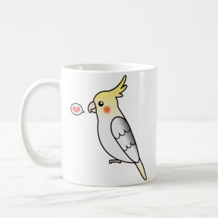 Caneca De Café Pied Cartoon Cockatiel Parrot Bird Love
