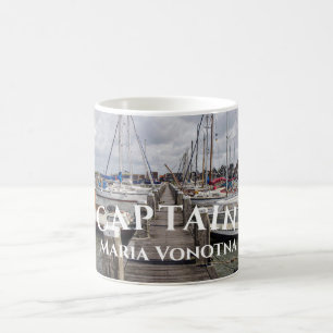 Caneca De Café Pier com barcos e iates em Marken Países Baixos