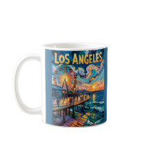 Píer Retro Santa Mônica Los Angeles Arte Van Gogh