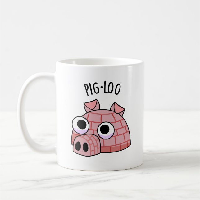Caneca De Café Pig-loo Piada Igloo Trocadilho  (Esquerda)