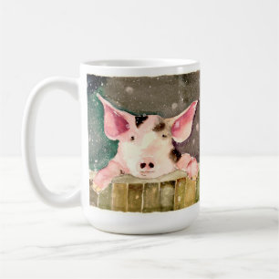 Caneca De Café Pig Mug De Inverno