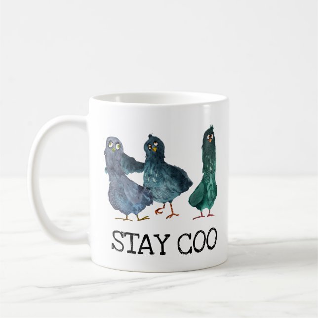 Caneca De Café Pigeon Cute Keep Coo Bird (Esquerda)