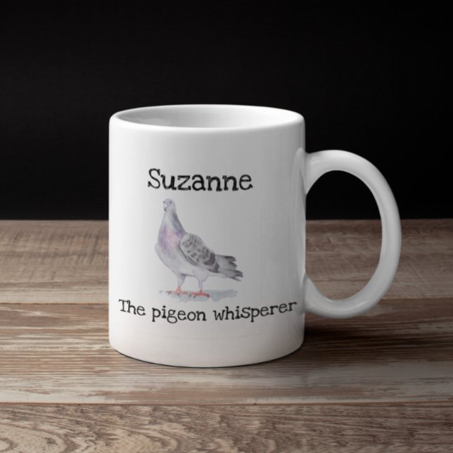Caneca De Café Pigeon Whisperer Name Personalised Bird (Criador carregado)