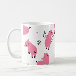 Caneca De Café Piglet Fantasy: Design Whimsical Seamless.