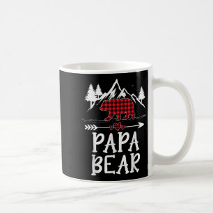 Caneca De Café Pijama de Natal do Papai Urso Xadrez Vermelho de B