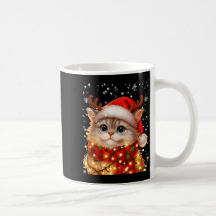 Caneca De Café Pijamas de Natal com Desenho de Gato Fofo para Mul