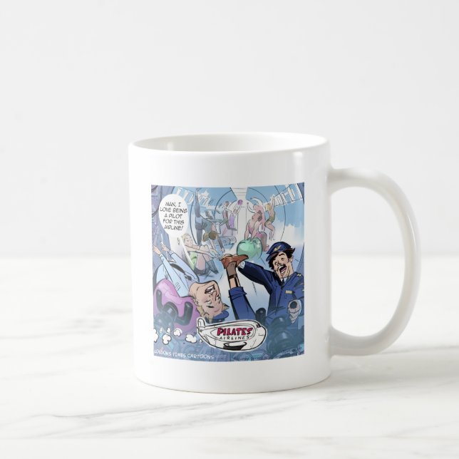 Caneca De Café Pilates Airlines Rick London Funny Gifts (Direita)