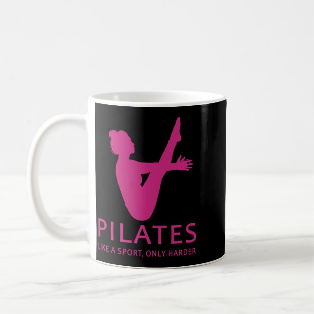 Caneca De Café Pilates Como Um Esporte Só Que Mais Difícil Piada  (Esquerda)