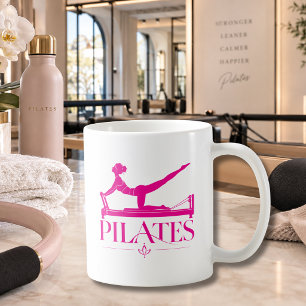 Caneca De Café Pilates Reformer Rosa Choque
