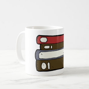 Caneca De Café Pilha de Livros Biblioteca Leitura