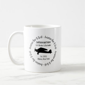 Caneca De Café Pilot Grill Master Bartender Aviation Bar & Grill
