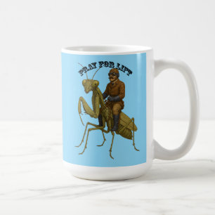 Caneca De Café Piloto Antigo Montando uma Mantídea Religiosa Giga