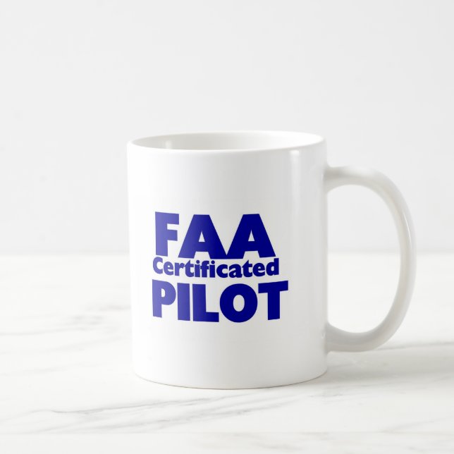 Caneca De Café Piloto Certificated FAA (Direita)