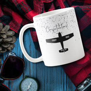 Caneca De Café Piloto de estudante Primeiro Parabéns de avião Sol