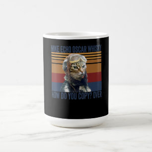 Caneca De Café Piloto de Gato Mike Echo Oscar Whisky - Presente