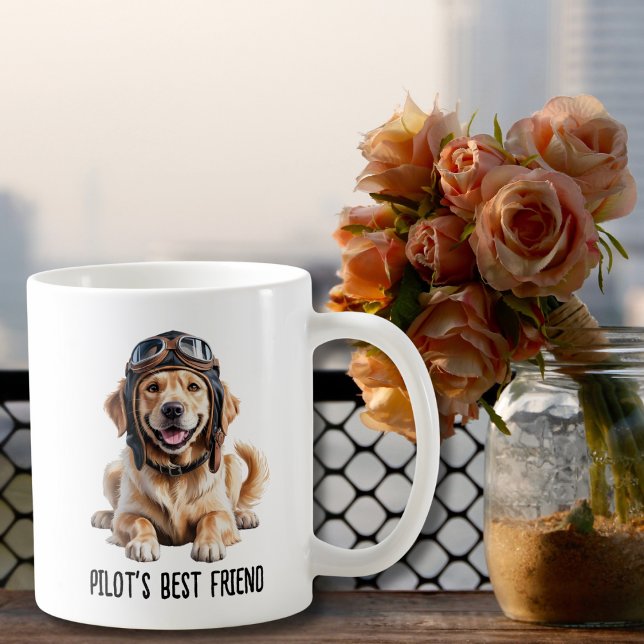 Caneca De Café Piloto de ouro de Retriever Cachorro Melhor Pet Am (Criador carregado)