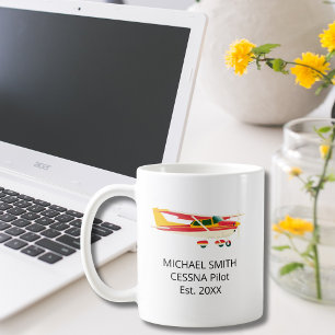 Caneca De Café Piloto Estudante Primeiro Solo Cessna Foto Persona