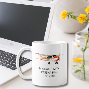 Caneca De Café Piloto Estudante Primeiro Solo Cessna Foto Persona