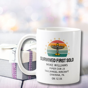 Caneca De Café Piloto Estudante Primeiro Voo Solo Avião Personali