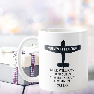 Caneca De Café Piloto Estudante Primeiro Voo Solo Avião Personali