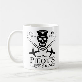 Caneca De Café Piloto Funny Skull Cross Airplanes Pirata Humor Bk