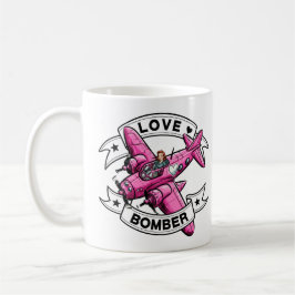 Caneca De Café Piloto Love Bomber Rosa